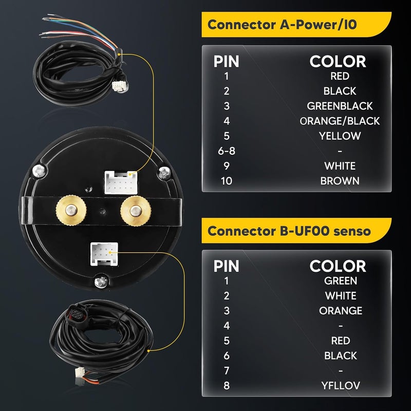 Fexhull 30-0300 Wideband UGEO Air Fuel Ratio AFR 52mm with 4.9 LSU Sensor Controller Gauget kit - Image 4